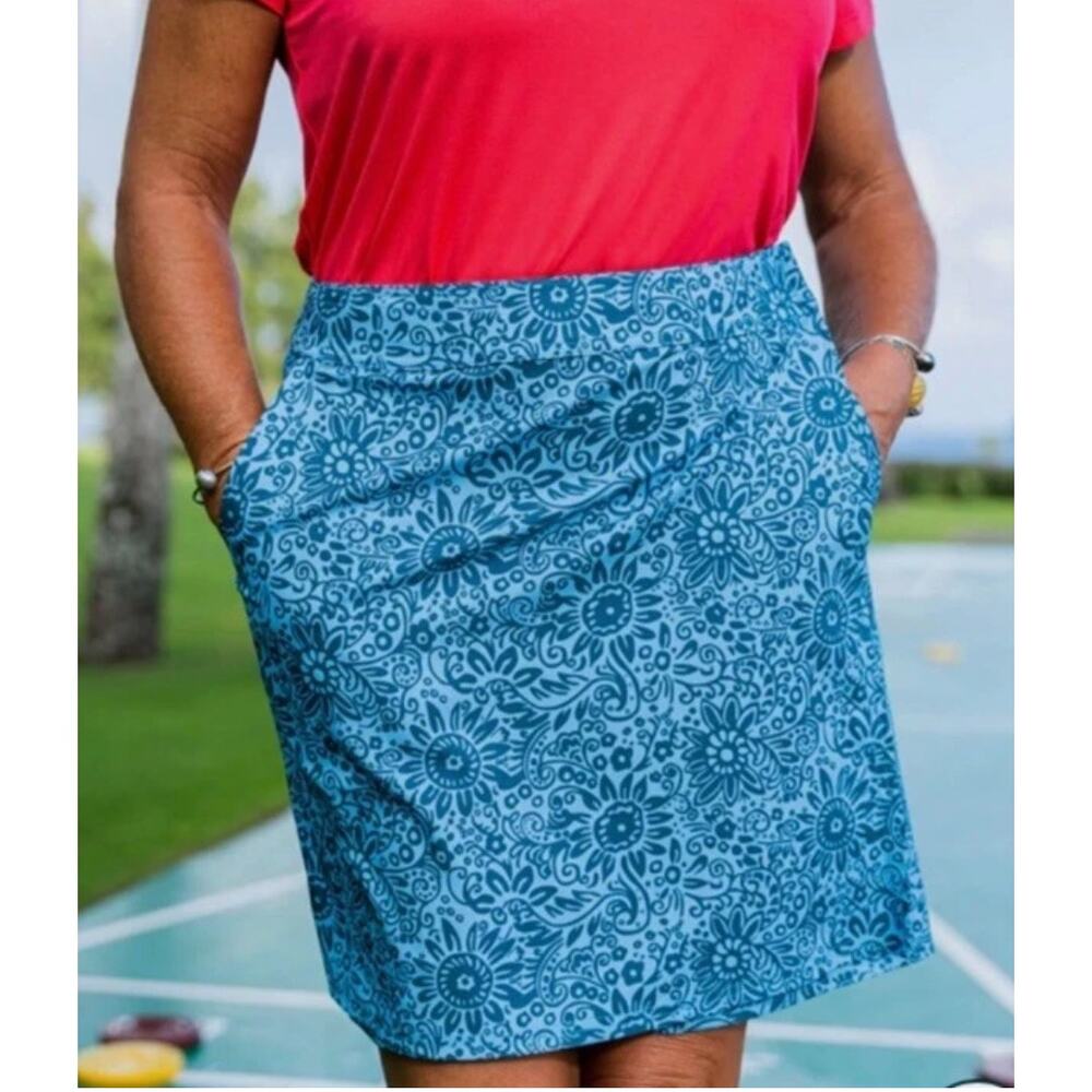 Ripskirt Hawaii Wrap Skirt Tuscan Blues XXL NWT Adjustable Stretch Hook and Loop